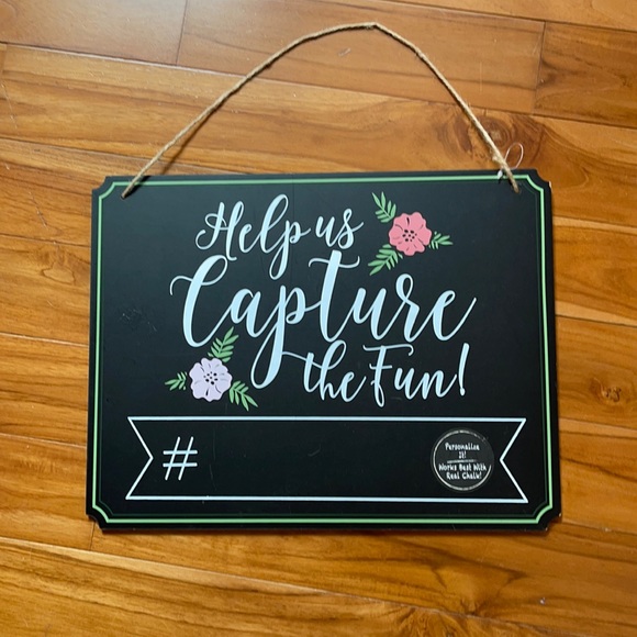 Chalkboard sign Photo prop hashtag board for birthday parties, wedding, gender - Picture 1 of 6